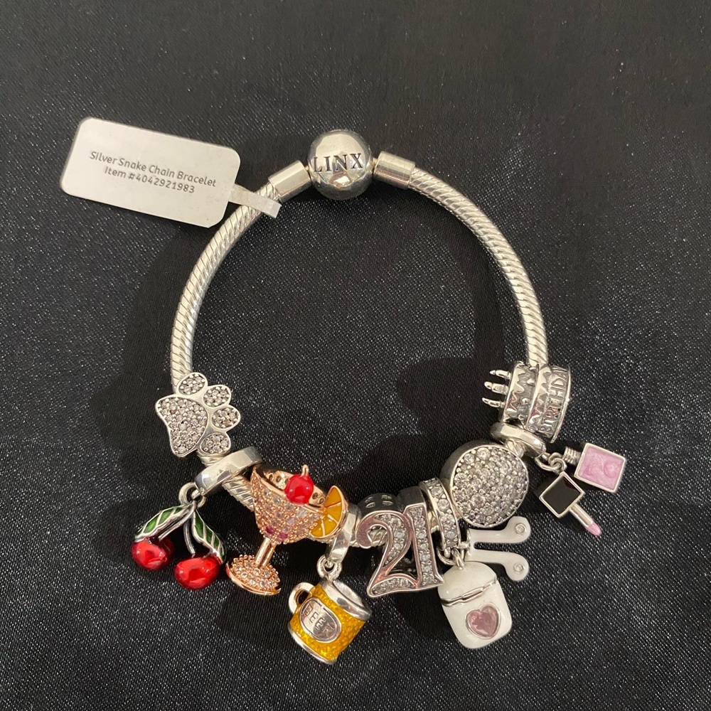 Linx Snake Chain Bracelet with Charms for 21st Birthday